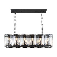 Monaco 12 light Flat Black (Matte) Chandelier Clear Glass Crystal