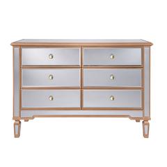 6 Drawer Dresser 48 in. x 18 in. x 32 in. in Gold paint
