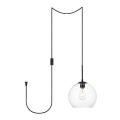 Baxter 1 Light Black plug-in Pendant With Clear Glass