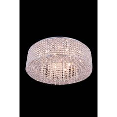 Amelie 10 light Chrome Flush Mount Clear Royal Cut Crystal