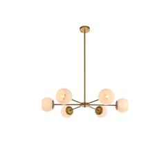 Briggs 36 inch pendant in brass with white shade