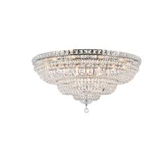 Tranquil 21 light Chrome Flush Mount Clear Royal Cut Crystal