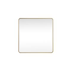 Soft corner metal square mirror 48x48 inch in Brass
