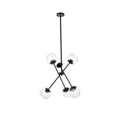 Axl 24 inch pendant in black with clear shade