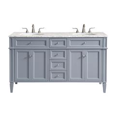 60 In. Double Bathroom Vanity Set In Grey