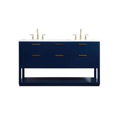 60 inch Single bathroom vanity in blue
