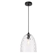 Gibson 1 light Black and Clear glass pendant