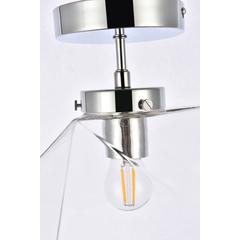 Lawrence 1 light chrome and clear glass flush mount