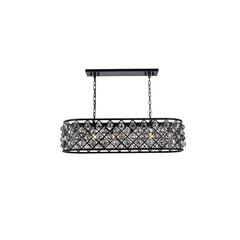 Madison 6 light Matte Black Chandelier Silver Shade (Grey) Royal Cut Crystal