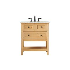 30 inch Single bathroom vanity in natural wood