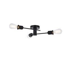 Xavier 3 lights flush mount in black
