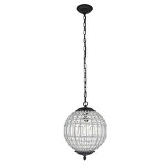 Olivia 1 light Dark Bronze Pendant Clear Royal Cut Crystal