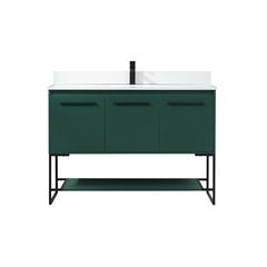 48 inch Single bathroom vanity in green with backsplash