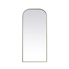 Metal Frame Arch Full Length Mirror 32x76 Inch in Brass