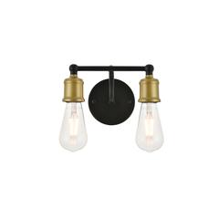 Serif 2 light brass and black Wall Sconce