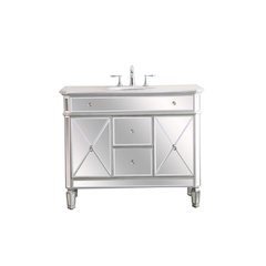 42 In. Single Bathroom Vanity Set In  Antique Silver