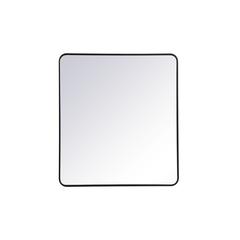 Soft corner metal rectangular mirror 36x40 inch in Black