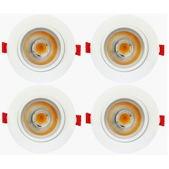 4"  Eye Gimbal Light 3000K  11W White Finish Ic Dimmable  950Lm Cri80