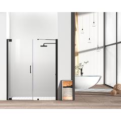 Semi-frameless hinged shower door 60 x 72 Matte Black