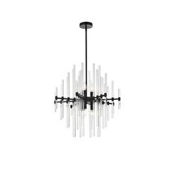 Sienna 23 inch crystal rod pendant in black