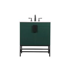 30 inch Single bathroom vanity in green