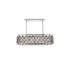 Madison 6 light polished Nickel Chandelier Silver Shade (Grey) Royal Cut Crystal