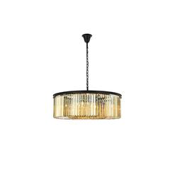 Sydney 10 light Matte Black Chandelier Golden Teak (Smoky) Royal Cut Crystal