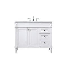 42 inch Single bathroom vanity in white