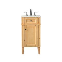 18 inch Single bathroom vanity in natural wood