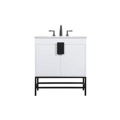 30 inch Single bathroom vanity in white