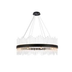 Dallas 36 inch round crystal pendant in black