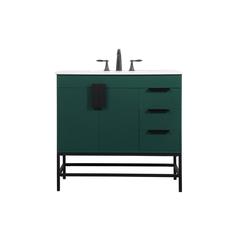 36 inch Single bathroom vanity in green