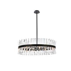 Serephina 36 inch crystal round chandelier light in black