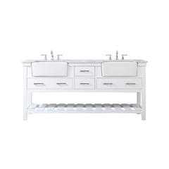 72 inch double bathroom vanity in white