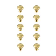 Cadon 1.2" Diameter Brushed Gold Mushroom Knob Multipack (Set of 10)