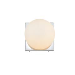 Jaylin 1 light Chrome and frosted white Bath Sconce