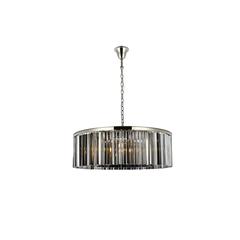 Sydney 10 light polished nickel Chandelier Silver Shade (Grey) Royal Cut Crystal