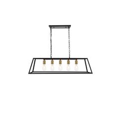Resolute 5 light brass and black Pendant