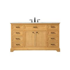 60 inch Single bathroom vanity in natural wood