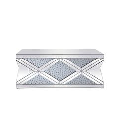 47.5 inch Rectangle Crystal Coffee Table Clear Royal Cut Crystal
