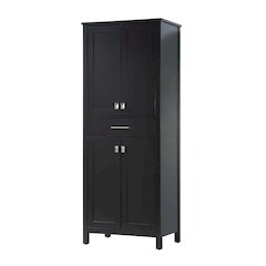 28 inch Bath Storage Cabinet in Black