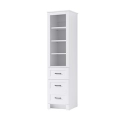 16 Inch Bath Storage Glass Cabinet  in White