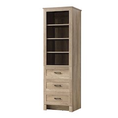 20 Inch Bath Storage Glass Cabinet  in Natural Oak
