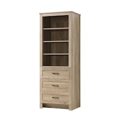 24 Inch Bath Storage Glass Cabinet  in Natural Oak