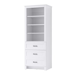 24 Inch Bath Storage Glass Cabinet  in White