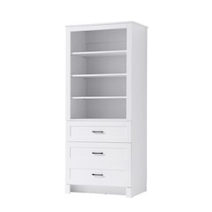 28 Inch Bath Storage Glass Cabinet  in White
