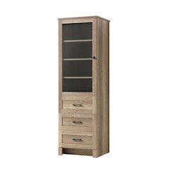 20 Inch Bath Storage Glass Cabinet  in Natural Oak