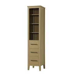 16 Inch Open Shelving Bath Storage Cabinet in Honey Brown