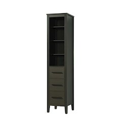 16 Inch Open Shelving Bath Storage Cabinet in Mocha Brown