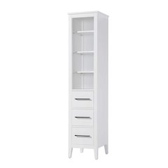 16 Inch Open Shelving Bath Storage Cabinet in White